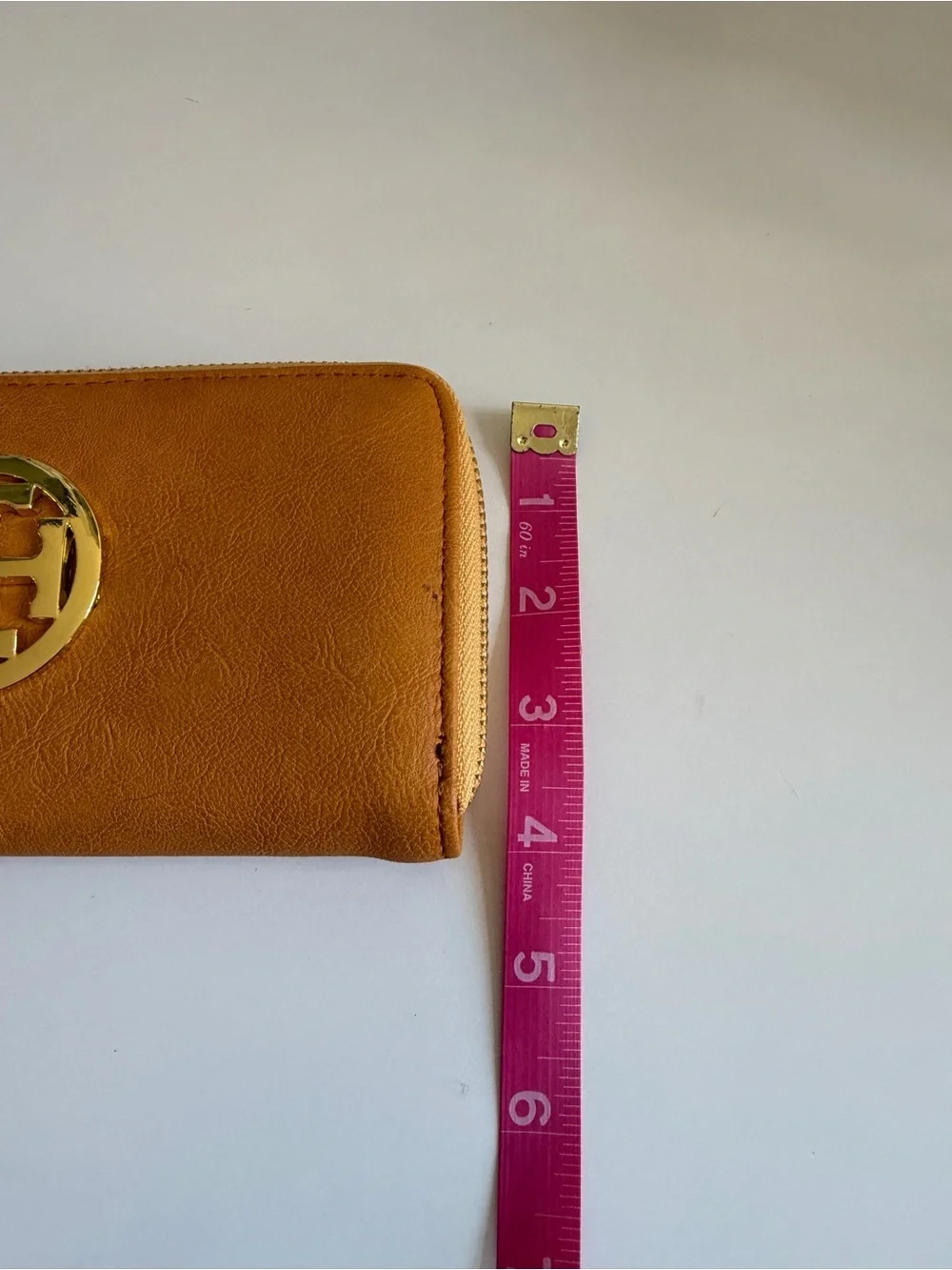 Tory Burch mustard yellow Wristlet Wallet with Gold Logo Accent